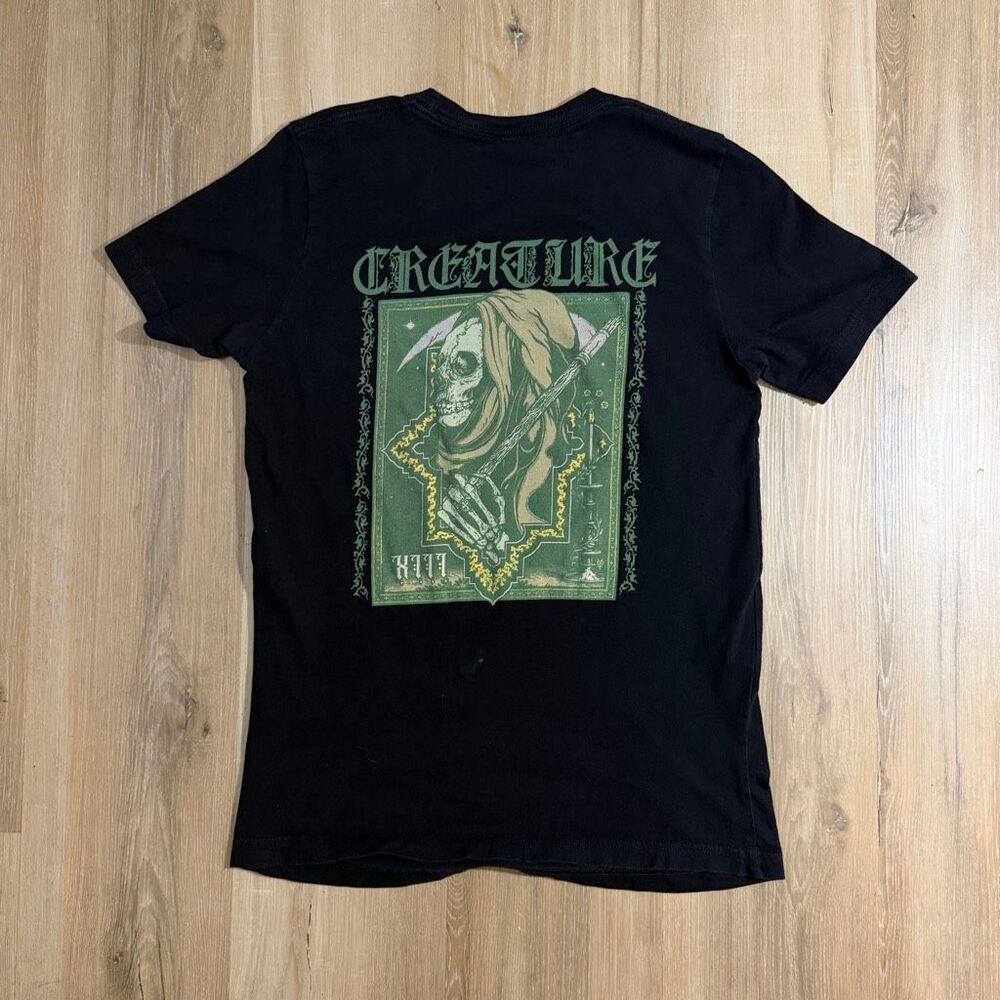Creature Grim Reaper Black Skate Shirt Sz M Urban Skatecore Dark Gothic Horror